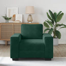 sofastol 100x77x82 cm fløjl lysegrøn