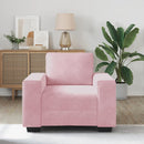 sofastol 100x77x82 cm fløjl lyserød