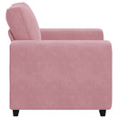 sofastol 100x77x82 cm fløjl lyserød