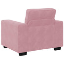 sofastol 100x77x82 cm fløjl lyserød