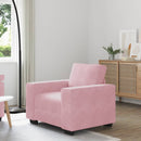 sofastol 100x77x82 cm fløjl lyserød