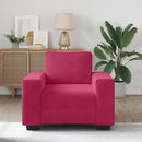 sofastol 100x77x82 cm fløjl vinrød