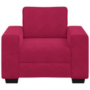 sofastol 100x77x82 cm fløjl vinrød