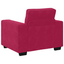 sofastol 100x77x82 cm fløjl vinrød