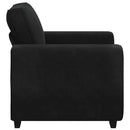 sofastol 100x77x82 cm fløjl sort