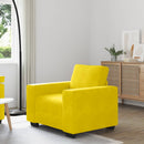sofastol 100x77x82 cm fløjl gul