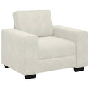 sofastol 100x77x82 cm fløjl cremefarvet