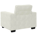 sofastol 100x77x82 cm fløjl cremefarvet