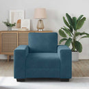 sofastol 100x77x82 cm fløjl blå