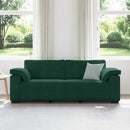 3-personers sofa 220x77x82 cm fløjl mørkegrøn