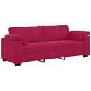 3-personers sofa 220x77x82 cm fløjl vinrød