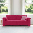 3-personers sofa 220x77x82 cm fløjl vinrød