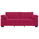 3-personers sofa 220x77x82 cm fløjl vinrød