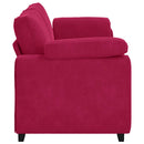 3-personers sofa 220x77x82 cm fløjl vinrød