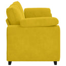3-personers sofa 220x77x82 cm fløjl gul