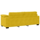 3-personers sofa 220x77x82 cm fløjl gul