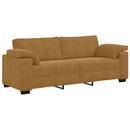 3-personers sofa 220x77x82 cm fløjl brun