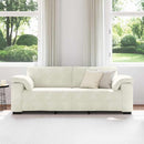 3-personers sofa 220x77x82 cm fløjl cremefarvet