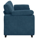 3-personers sofa 220x77x82 cm fløjl blå