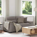 2-personers sofa 160x81x84 cm stof gråbrun