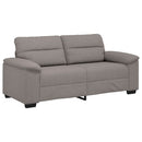 2-personers sofa 180x81x84 cm stof gråbrun