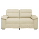2-personers sofa cremefarvet 160x81x84 cm kunstlæder