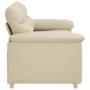 2-personers sofa cremefarvet 160x81x84 cm kunstlæder