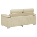 2-personers sofa cremefarvet 160x81x84 cm kunstlæder