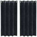 Mørklægningsgardiner 2 pcs Sort 140 x 175 cm Fløjl