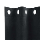 Mørklægningsgardiner 2 pcs Sort 140 x 245 cm Fløjl