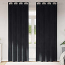 Mørklægningsgardiner 2 pcs Sort 140 x 245 cm Fløjl