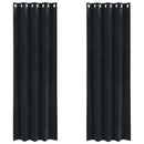 Mørklægningsgardiner 2 pcs Sort 140 x 245 cm Fløjl