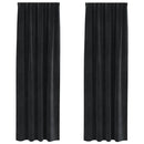 Mørklægningsgardiner 2 pcs Sort 140 x 245 cm Fløjl