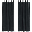 Mørklægningsgardiner 2 pcs Sort 140 x 260 cm Fløjl