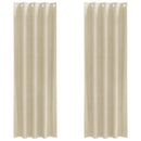 Mørklægningsgardiner 2 pcs Creme 140 x 245 cm Fløjl