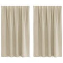 Mørklægningsgardiner 2 pcs Creme 140 x 140 cm Fløjl