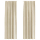Mørklægningsgardiner 2 pcs Creme 140 x 225 cm Fløjl
