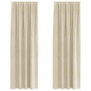 Mørklægningsgardiner 2 pcs Creme 140 x 260 cm Fløjl