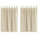 Mørklægningsgardiner 2 pcs Creme 140 x 140 cm Fløjl