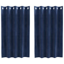 Mørklægningsgardiner 2 pcs Mørk blå 140 x 140 cm Fløjl