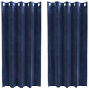 Mørklægningsgardiner 2 pcs Mørk blå 140 x 175 cm Fløjl