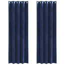 Mørklægningsgardiner 2 pcs Mørk blå 140 x 245 cm Fløjl