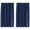 Mørklægningsgardiner 2 pcs Mørk blå 140 x 140 cm Fløjl