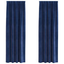 Mørklægningsgardiner 2 pcs Mørk blå 140 x 225 cm Fløjl