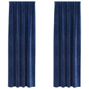 Mørklægningsgardiner 2 pcs Mørk blå 140 x 245 cm Fløjl