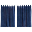 Mørklægningsgardiner 2 pcs Mørk blå 140 x 140 cm Fløjl