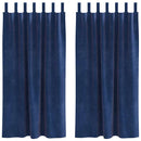 Mørklægningsgardiner 2 pcs Mørk blå 140 x 175 cm Fløjl