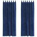 Mørklægningsgardiner 2 pcs Mørk blå 140 x 260 cm Fløjl