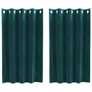 Mørklægningsgardiner 2 pcs Mørkegrøn 140 x 140 cm Fløjl