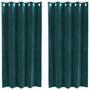 Mørklægningsgardiner 2 pcs Mørkegrøn 140 x 175 cm Fløjl
